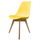 Soho Yellow Plastic Dining Chair with Squared Light Wood Legs