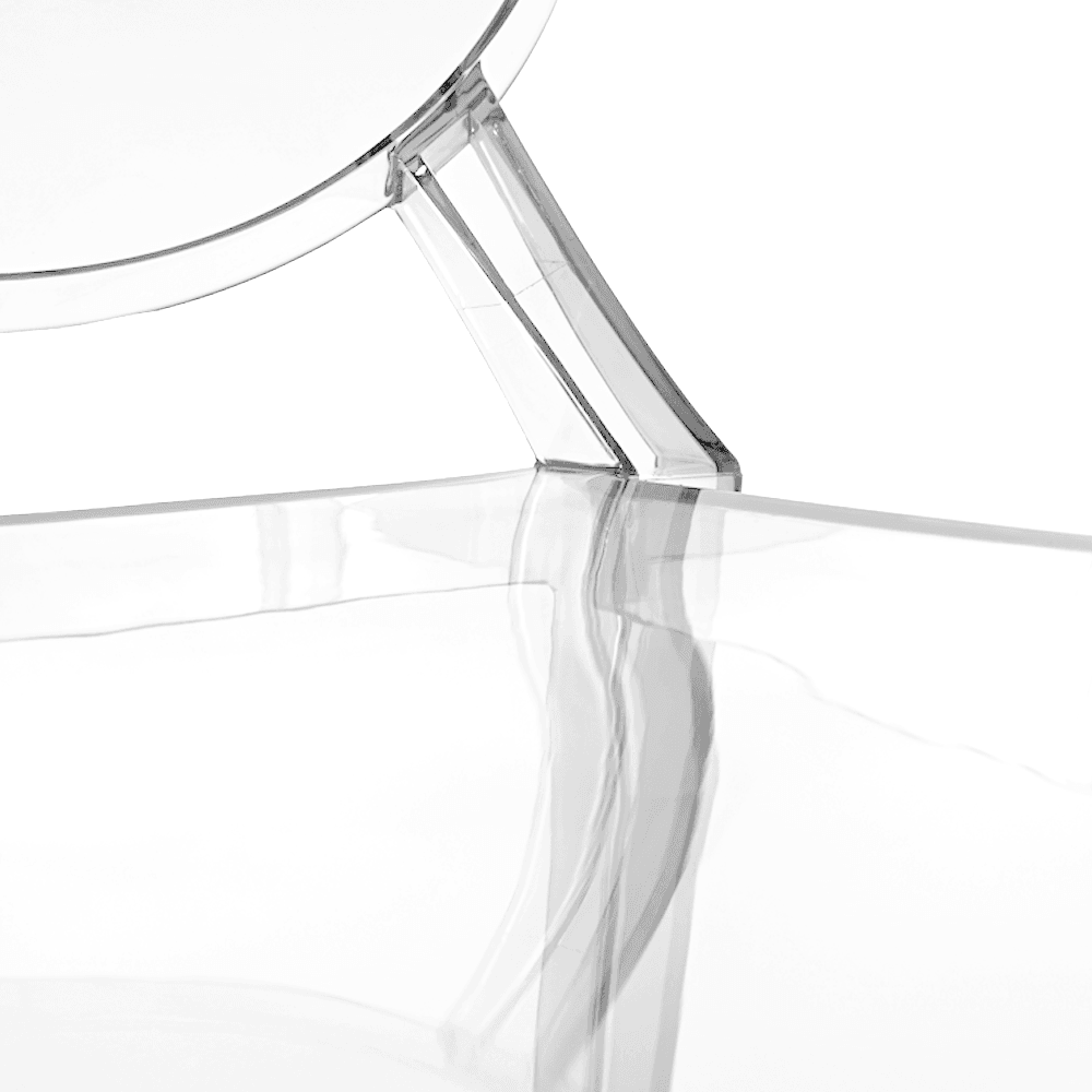 Crystal Clear Ghost Style Plastic Louis Armchair