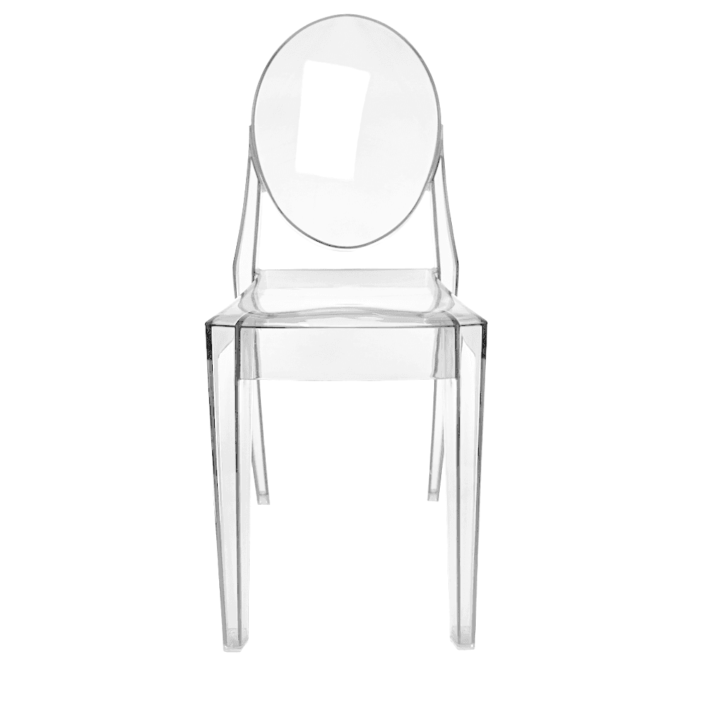 OUTLET Crystal Clear Ghost Style Plastic Victoria Dining Chair