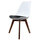 Soho White and Black Dining Chair with Squared Dark Wood Legs