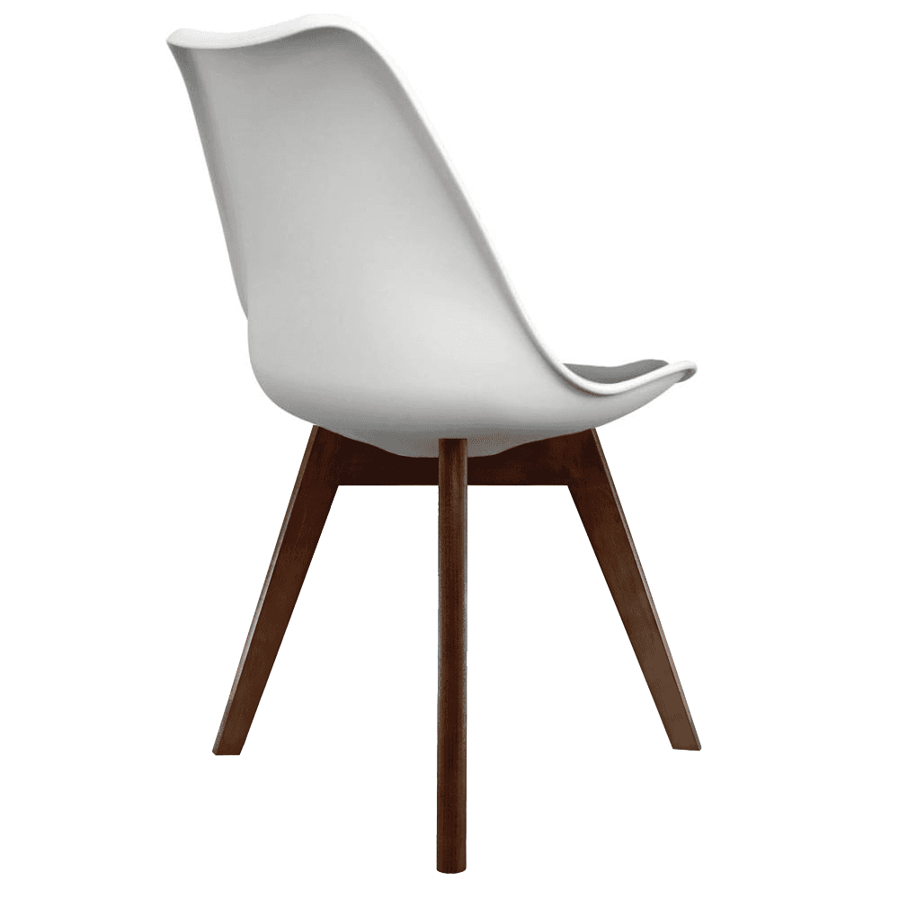Soho White and Green Dining Chair with Squared Dark Wood Legs