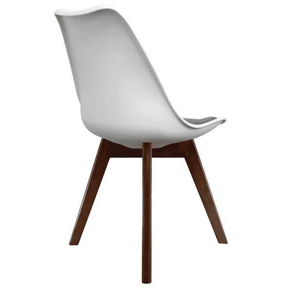 Soho White and Green Dining Chair with Squared Dark Wood Legs