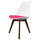 Soho White and Bright Pink Dining Chair with Squared Dark Wood Legs