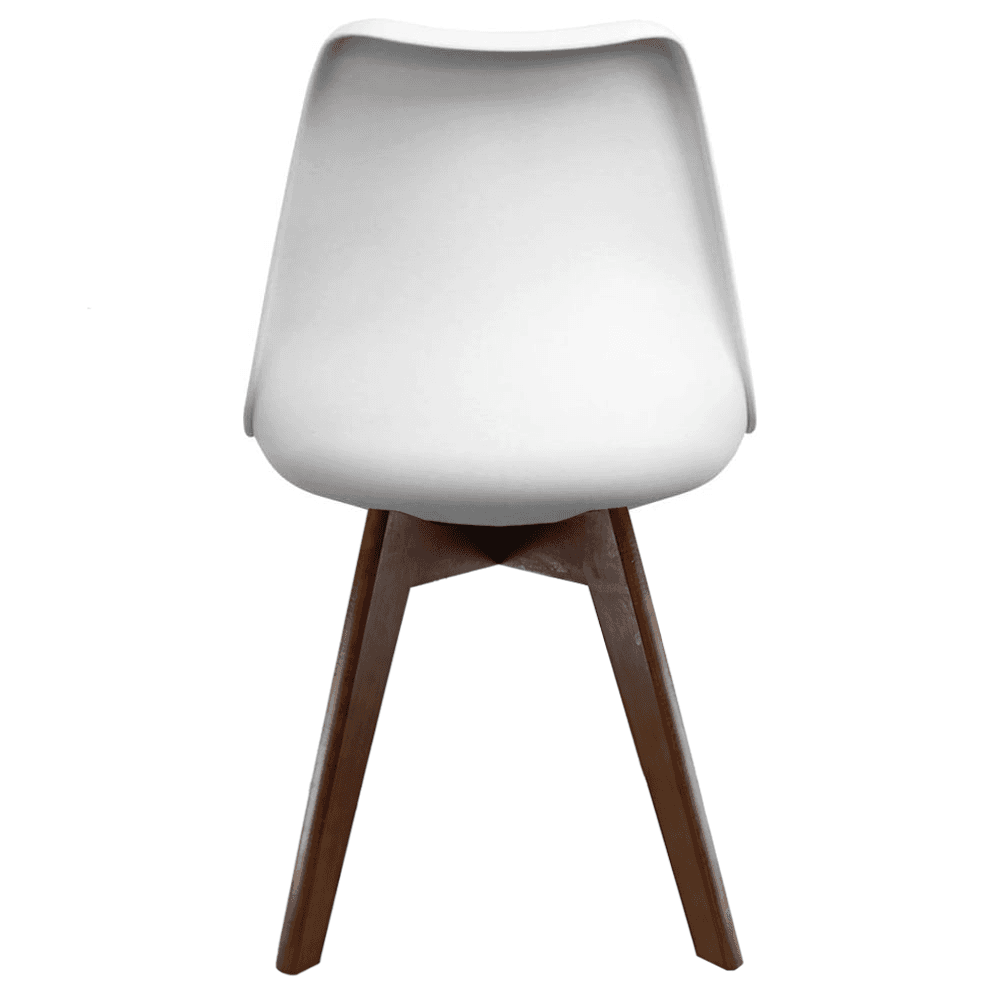 Soho White and Bright Pink Dining Chair with Squared Dark Wood Legs