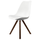 Soho White Plastic Dining Chair with Square Pyramid Dark Wood Legs