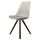 Soho Light Grey Plastic Dining Chair with Square Pyramid Dark Wood Legs