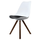 Soho White and Black Dining Chair with Square Pyramid Dark Wood Legs