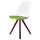 Soho White and Green Dining Chair with Square Pyramid Dark Wood Legs