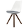 Soho White and Dark Grey Dining Chair with Square Pyramid Dark Wood Legs