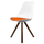 Soho White and Orange Dining Chair with Square Pyramid Dark Wood Legs