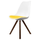 Soho White and Yellow Dining Chair with Square Pyramid Dark Wood Legs