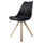 Soho Black Dining Chair with Square Pyramid Light Wood Legs