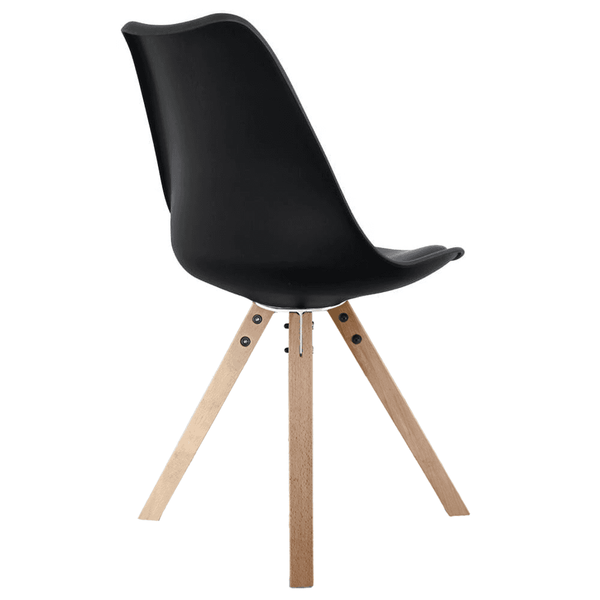 Soho Black Dining Chair with Square Pyramid Light Wood Legs