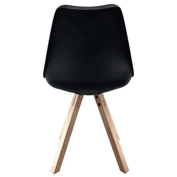 Soho Black Dining Chair with Square Pyramid Light Wood Legs