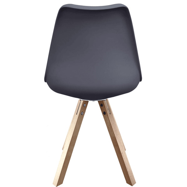 Soho Dark Grey Dining Chair with Square Pyramid Light Wood Legs