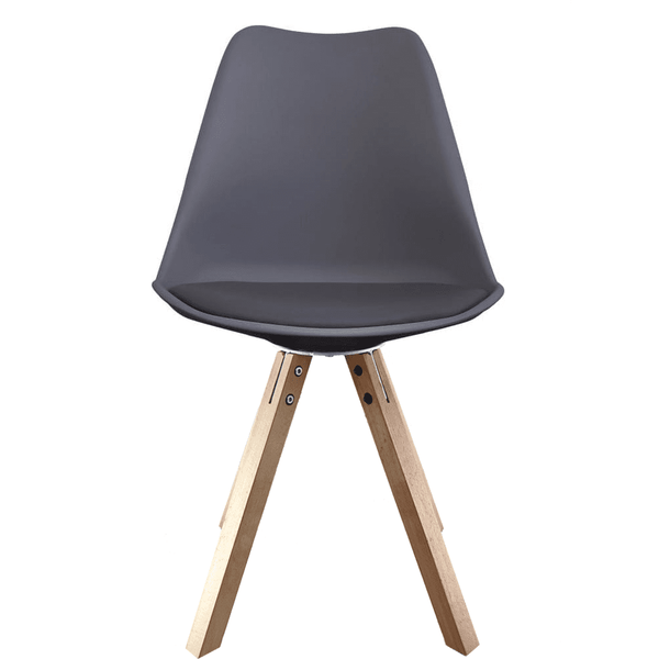 Soho Dark Grey Dining Chair with Square Pyramid Light Wood Legs