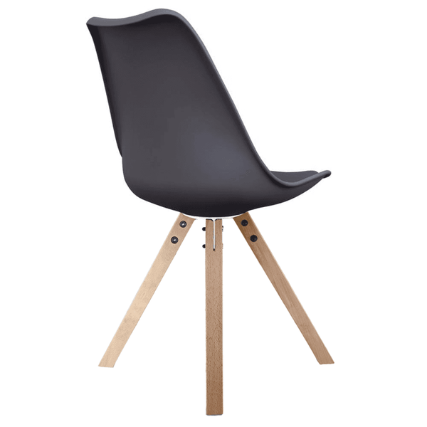 Soho Dark Grey Dining Chair with Square Pyramid Light Wood Legs