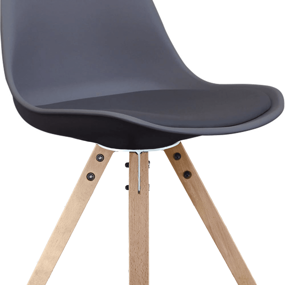 Soho Dark Grey Dining Chair with Square Pyramid Light Wood Legs