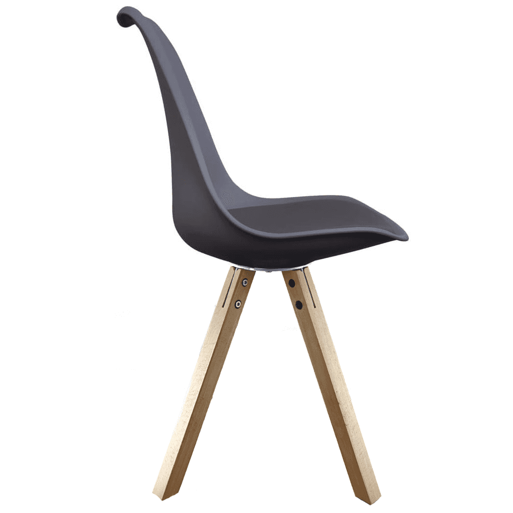 Soho Dark Grey Dining Chair with Square Pyramid Light Wood Legs