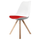 Soho White and Red Dining Chair with Square Pyramid Light Wood Legs
