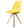 Soho Yellow Plastic Dining Chair with Square Pyramid Light Wood Legs