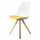 Soho White and Yellow Dining Chair with Square Pyramid Light Wood Legs