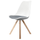 Soho White and Dark Grey Dining Chair with Square Pyramid Light Wood Legs
