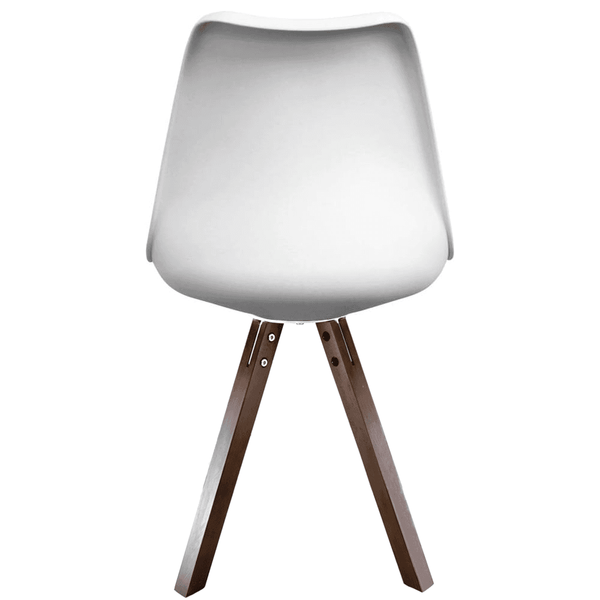 Soho White and Aqua Blue Dining Chair with Square Pyramid Dark Wood Legs