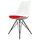 Soho White and Red Dining Chair with Black Metal Legs