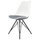 Soho White and Dark Grey Dining Chair with Black Metal Legs
