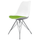 Soho White and Green Dining Chair with Chrome Metal Legs