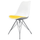 Soho White and Yellow Dining Chair with Chrome Metal Legs
