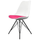 Soho White and Bright Pink Dining Chair with Black Metal Legs
