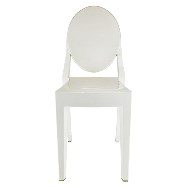 Ivory White Ghost Style Plastic Victoria Dining Chair
