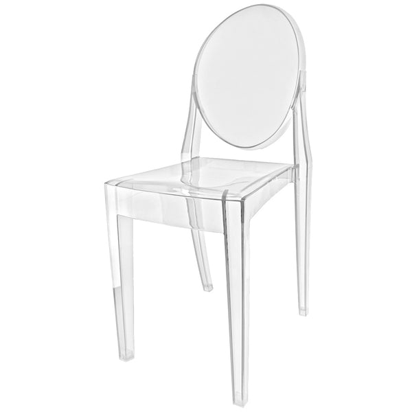 OUTLET Crystal Clear Ghost Style Plastic Victoria Dining Chair