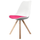 Soho White and Bright Pink Dining Chair with Square Pyramid Light Wood Legs
