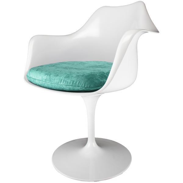 White and Luxurious Turquoise Chelsea Armchair
