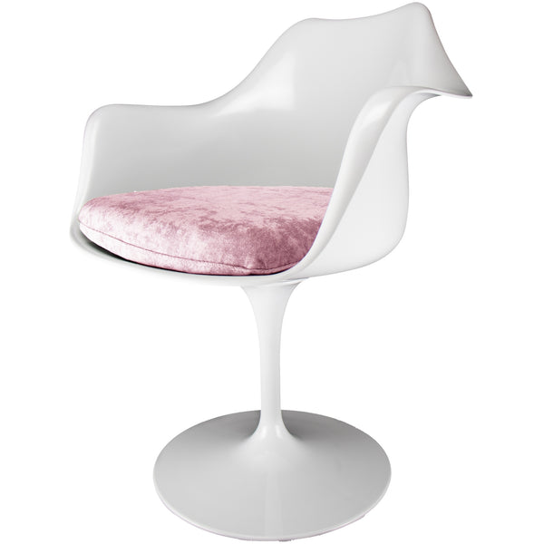 White and Luxurious Light Pink Chelsea Armchair