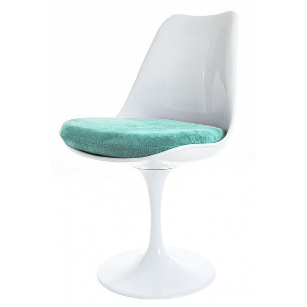 White and Luxurious Turquoise Chelsea Side Chair