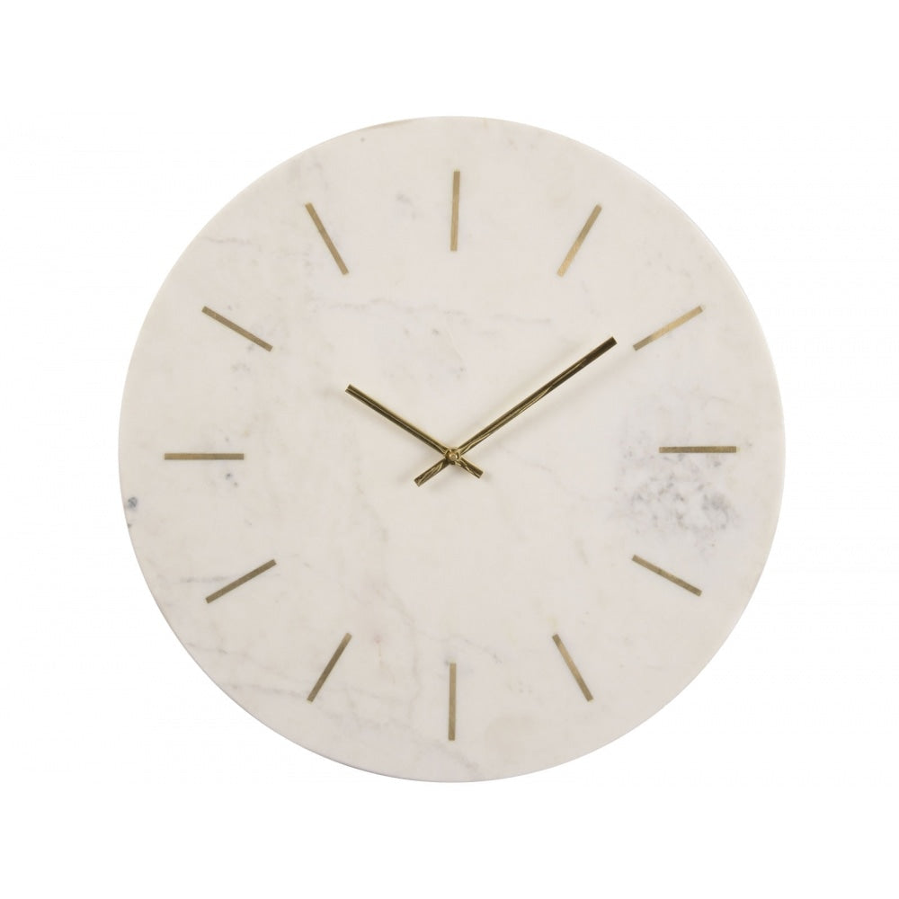 Brass Inlay and Marble Wall Clock