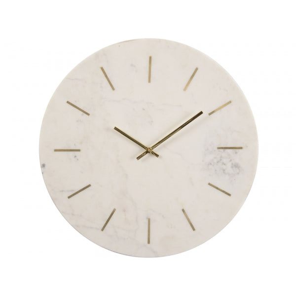 Brass Inlay and Marble Wall Clock