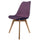 Soho Aubergine Purple Plastic Dining Chair with Squared Light Wood Legs