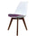 Soho White and Aubergine Purple Plastic Dining Chair with Squared Dark Wood Legs