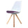 Soho White and Aubergine Purple Plastic Dining Chair with Square Pyramid Light Wood Legs