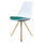 Soho White and Teal Dining Chair with Pyramid Light Wood Legs
