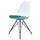 Soho White and Teal Dining Chair with Black Metal Legs