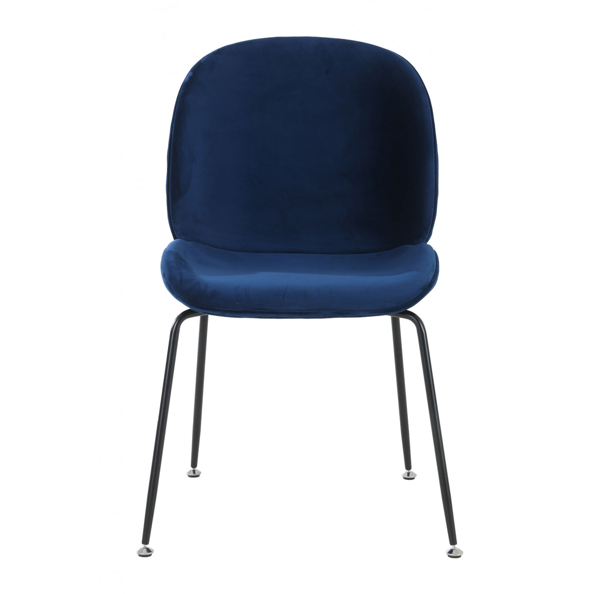 OUTLET Luxurious Navy Velvet Dining Chair with Black Metal Legs