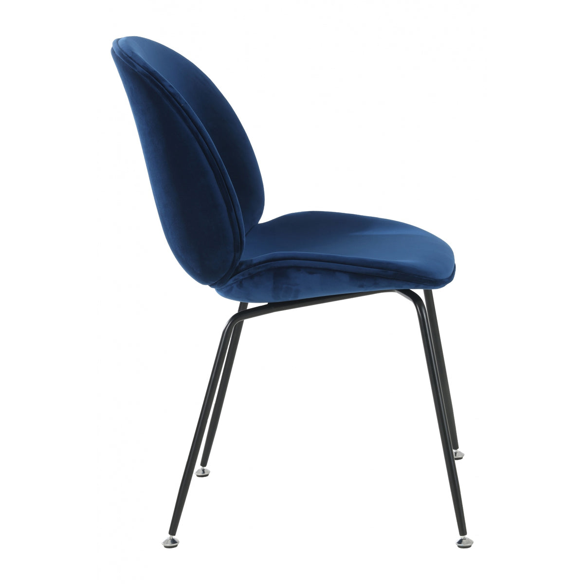 OUTLET Luxurious Navy Velvet Dining Chair with Black Metal Legs