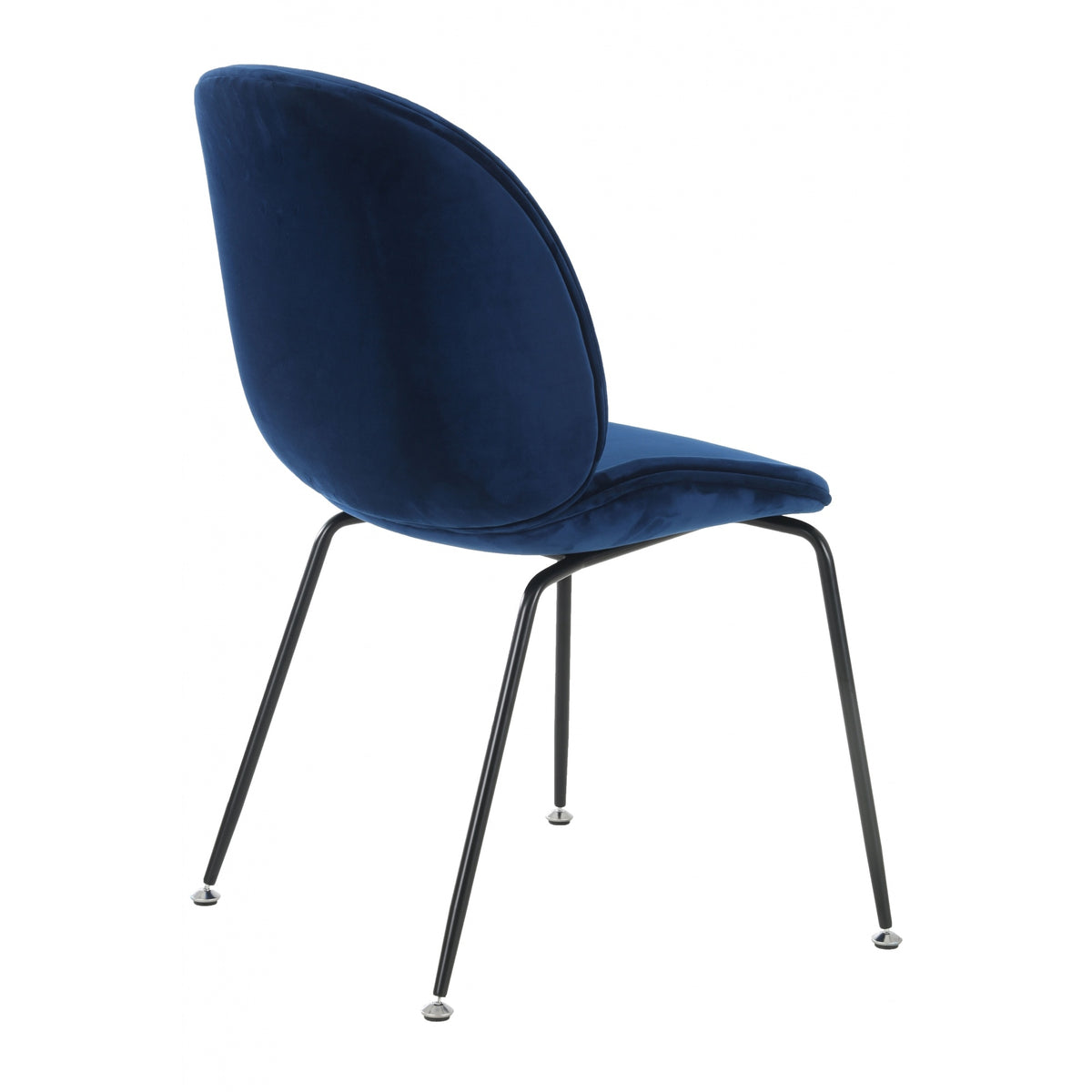 OUTLET Luxurious Navy Velvet Dining Chair with Black Metal Legs