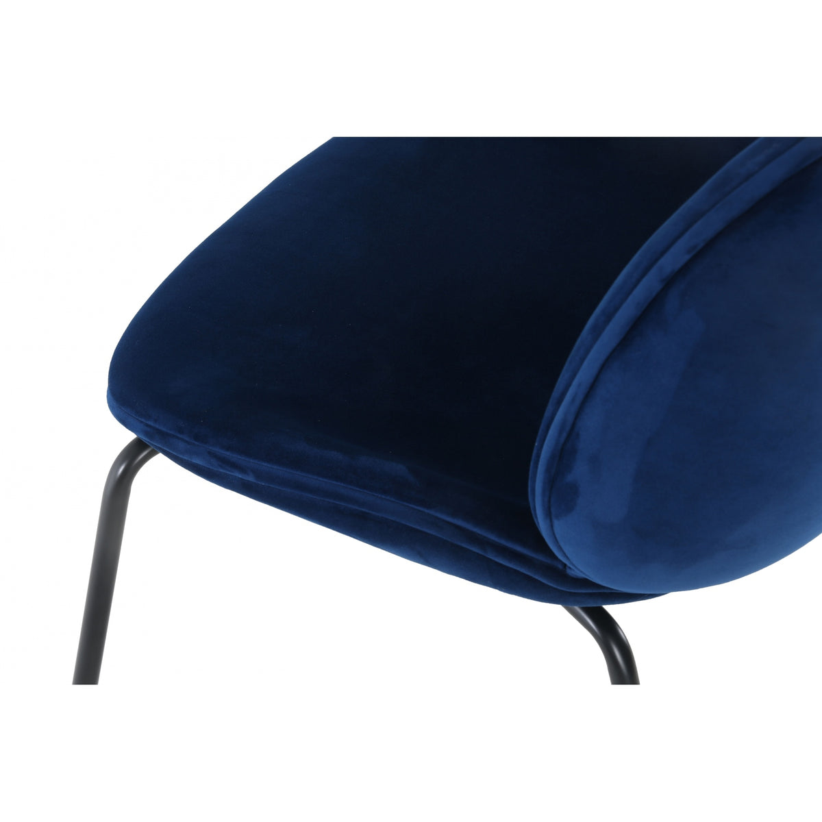 OUTLET Luxurious Navy Velvet Dining Chair with Black Metal Legs